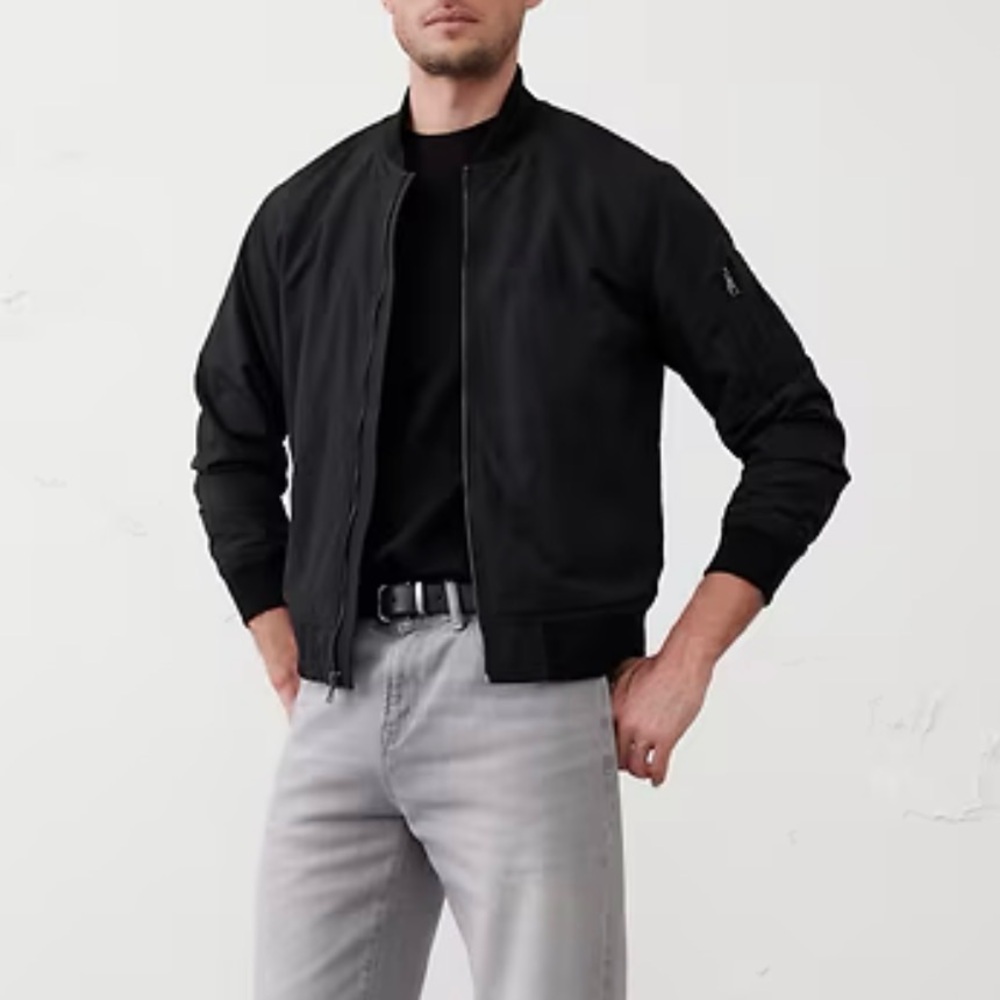 Men’s Banana Republic Heritage Black Bomber Jacket Size Medium (M)